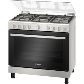 BOSCH Series 4 Gas Range Cooker Stainless Steel 90CM