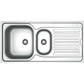 ELBA Sink Overmount 1.2 Bowl 1 Drain Steel 100CM 