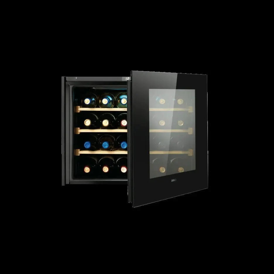 ELICA Built-In Bottle Cooler Electronic Push Button With LCD 24 Bottles Black (VERITAS BI24 BL)
