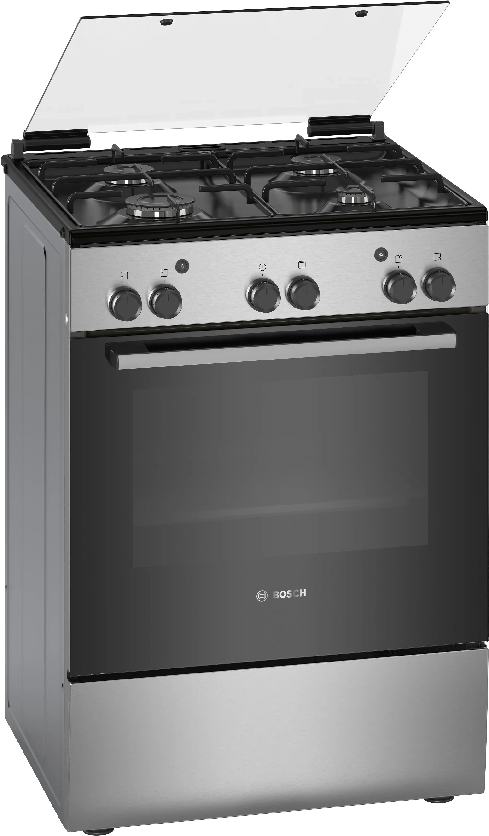 BOSCH Cooker Freestanding 4 Gas Steel 60CM (HGA120B51M)