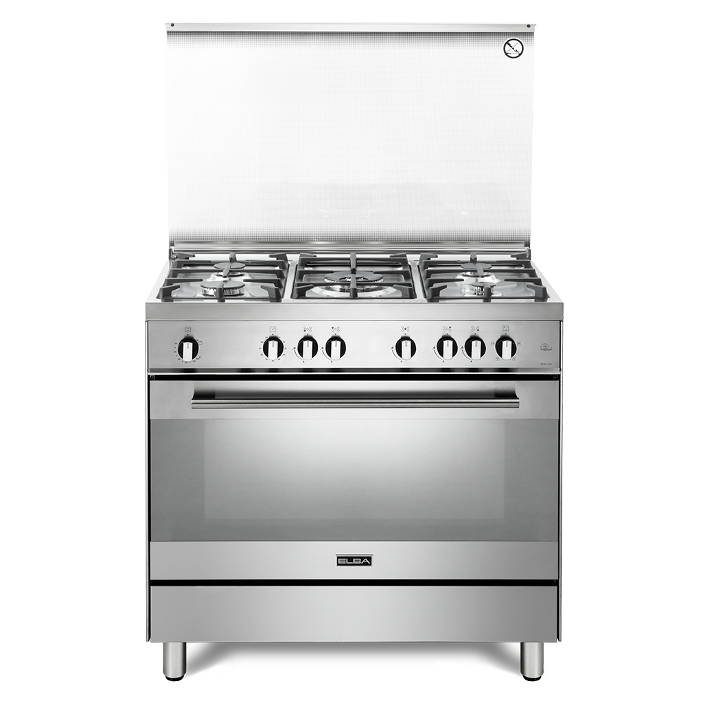 ELBA Cooker 8 Functions Gas 5 burners Stainless steel 90cm (FEX965FG)