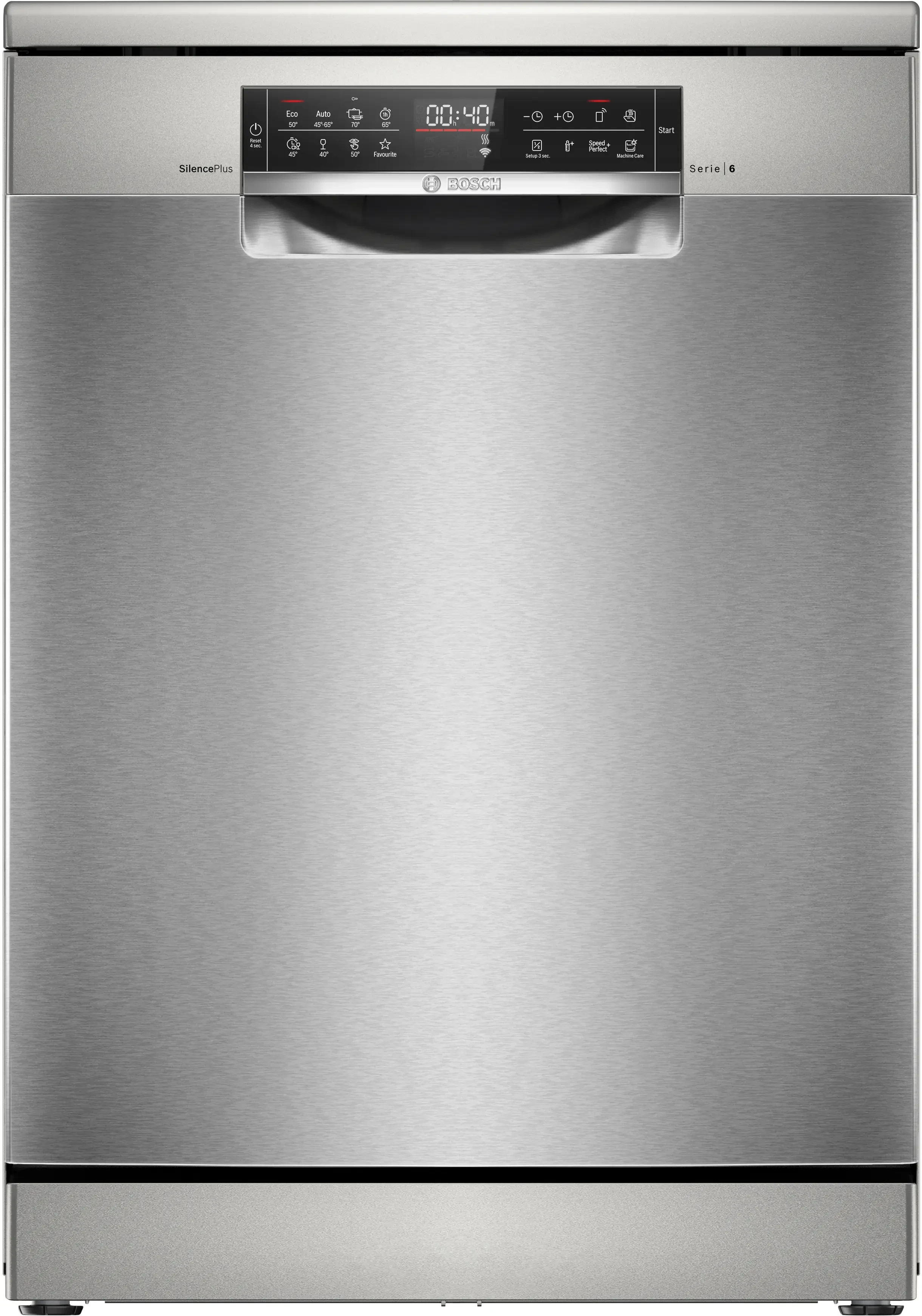 BOSCH Dishwasher Series 6 Freestanding Home Connect Silver Inox 60CM (SMS6ECI38M)
