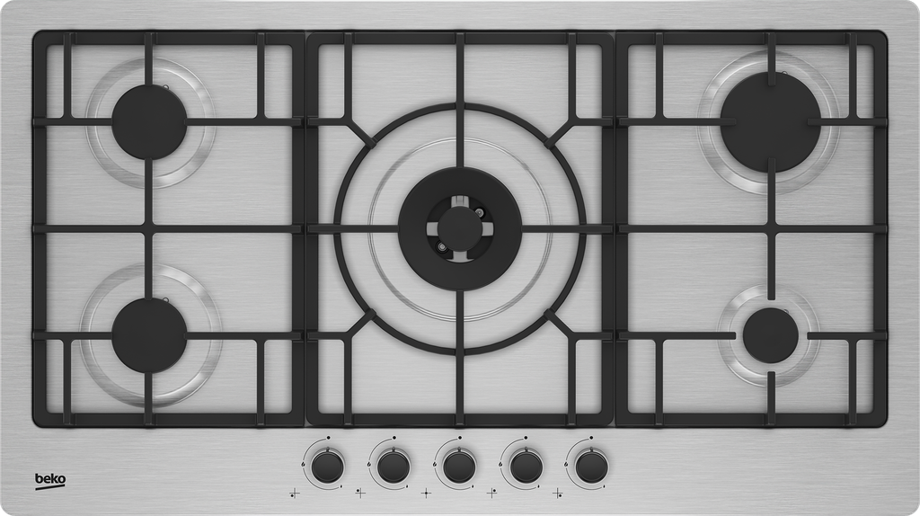 BEKO Hob Built-In 5 Gas Stainless Steel 90CM (HIMW95225SXEL)