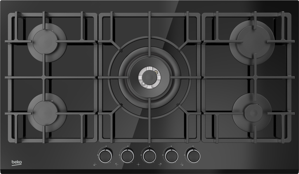 BEKO Hob Built-In 5 Gas Black 90cm (HISW95225SEL)