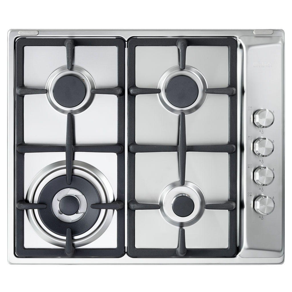 ELBA Hob Built-In Gas Full Safety Side Control Knob Stainless Steel 60CM (ENS65445XD)