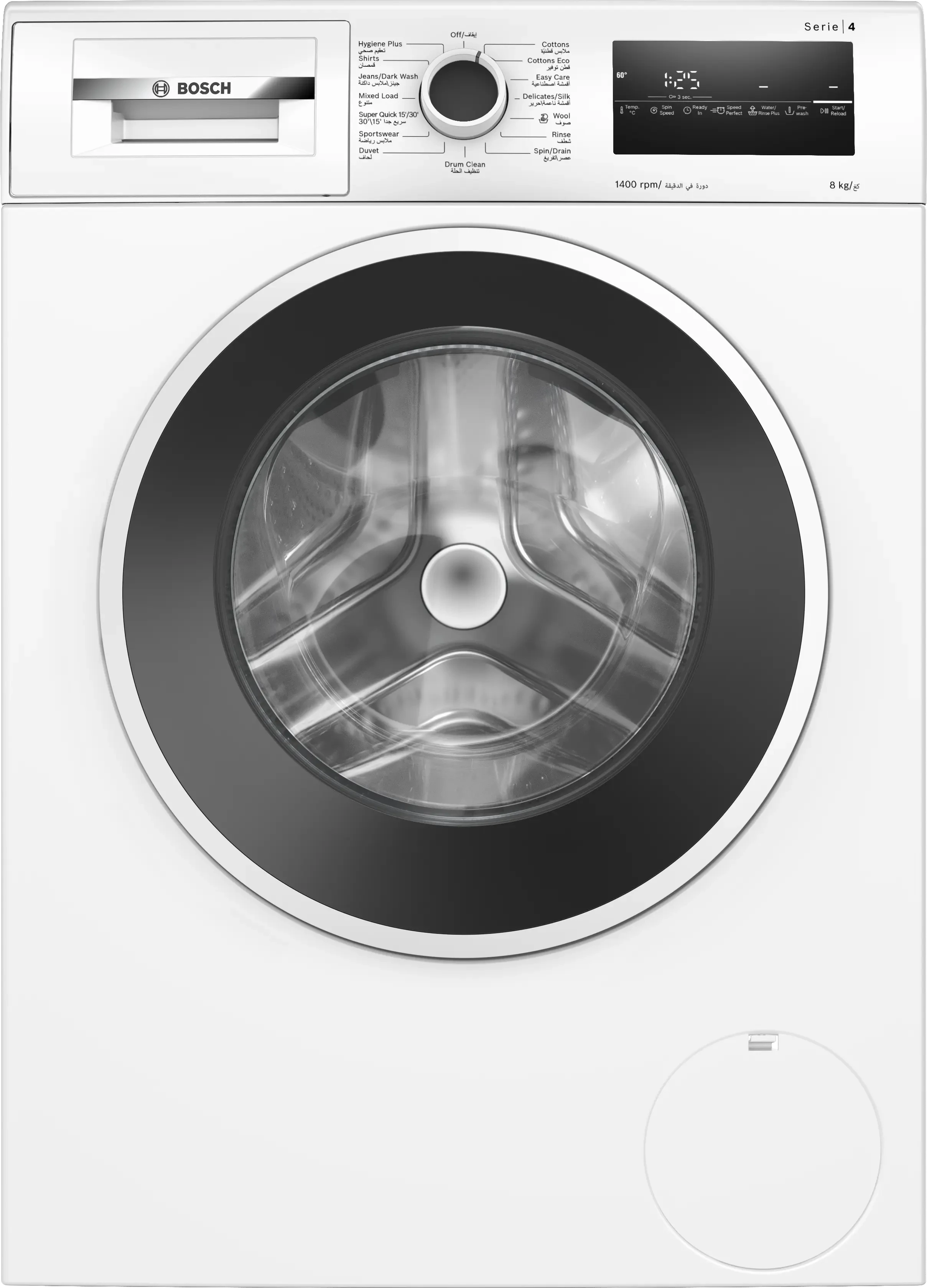 بوش غسالة Series 4 EcoSilence محرك بتحميل أمامي 1400 دورة بيضاء 8 كجم (WAN28282GC)
