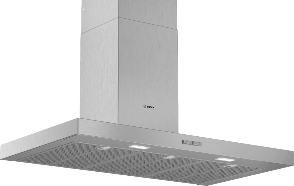 BOSCH Wall-mounted cooker hood 90 cm Stainless steel Max. air extraction 365 m³/h (DWB94BC51B)