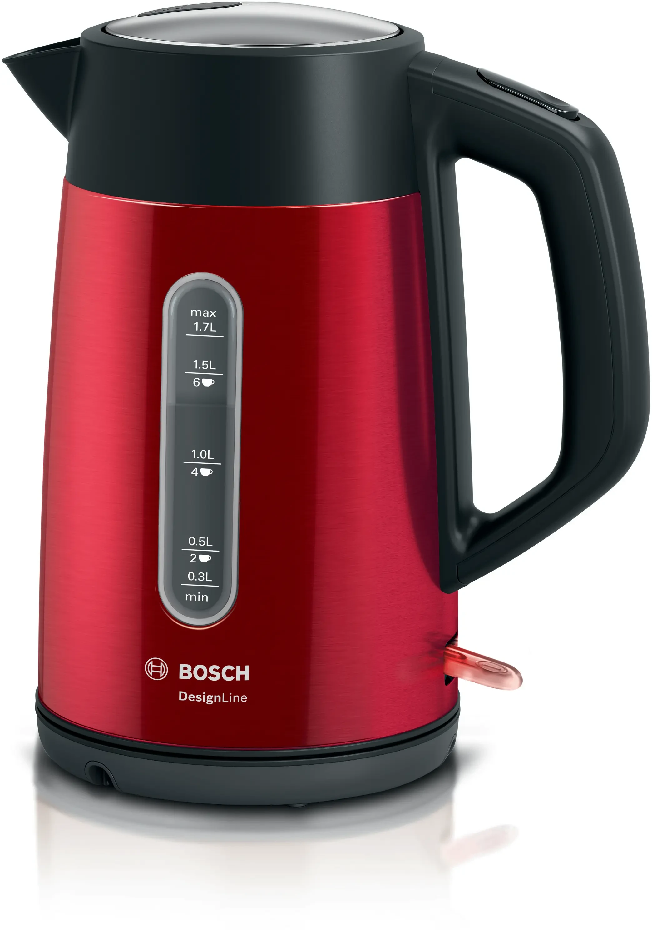BOSCH Kettle Design Line Plus Red Stainless Steel 3000W (TWK4P434GB)