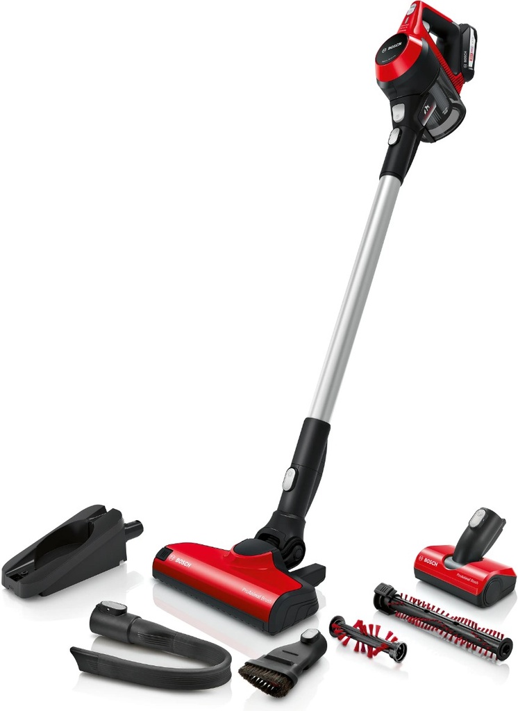 BOSCH Vacuum Cleaner Seri 6 Rechargeable Unlimited ProAnimal Cordless Red Handstick (BCS61PETGB)