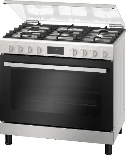 [HGX5H8W50M] BOSCH Cooker Gas Series 6 XXL Oven Stainless Steel 90CM (HGX5H8W50M)