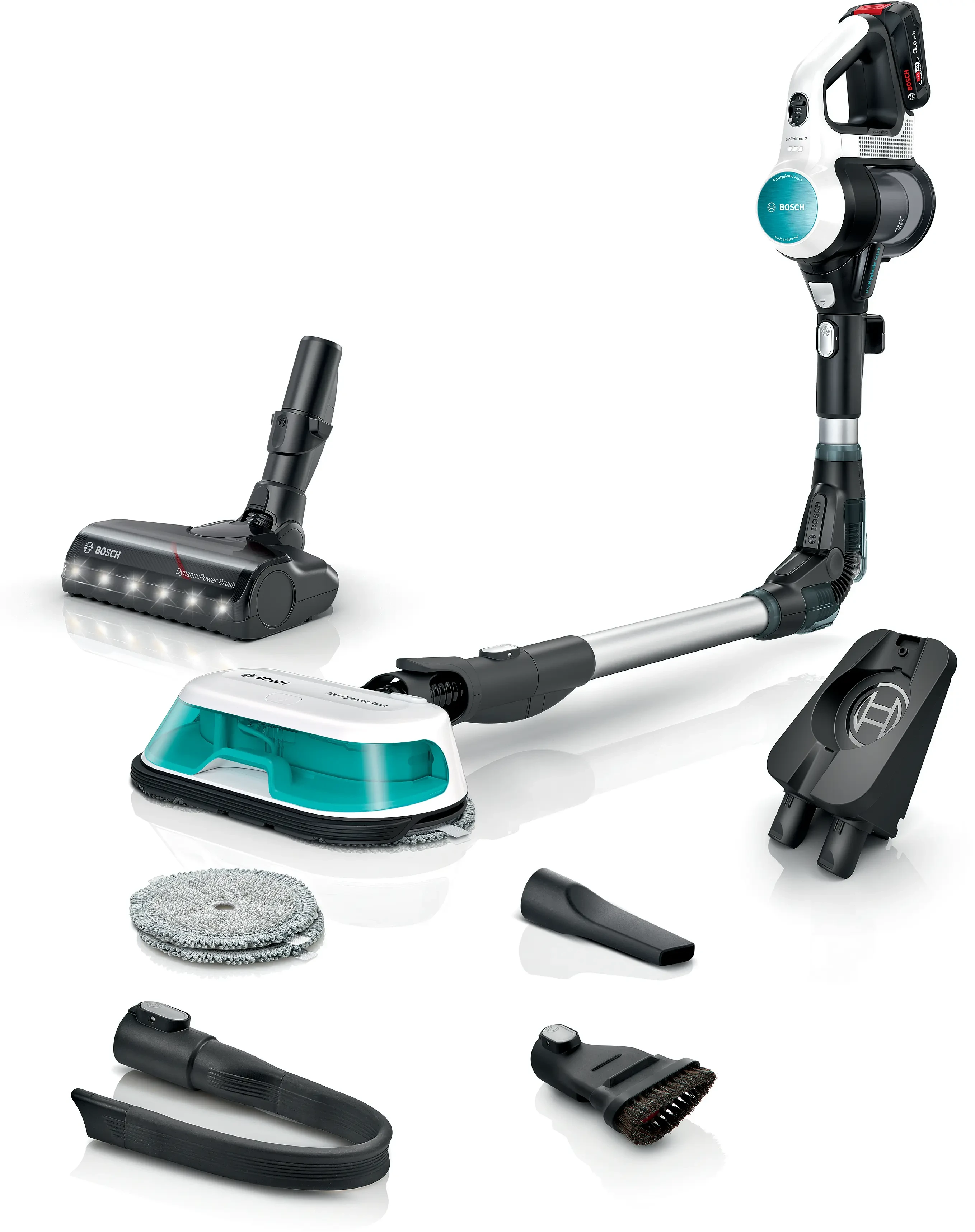[BCS71HYGGB] BOSCH Vacuum Cleaner Unlimited 7 Cordless 2 in 1 Vacuum & Mop Aqua White (BCS71HYGGB)