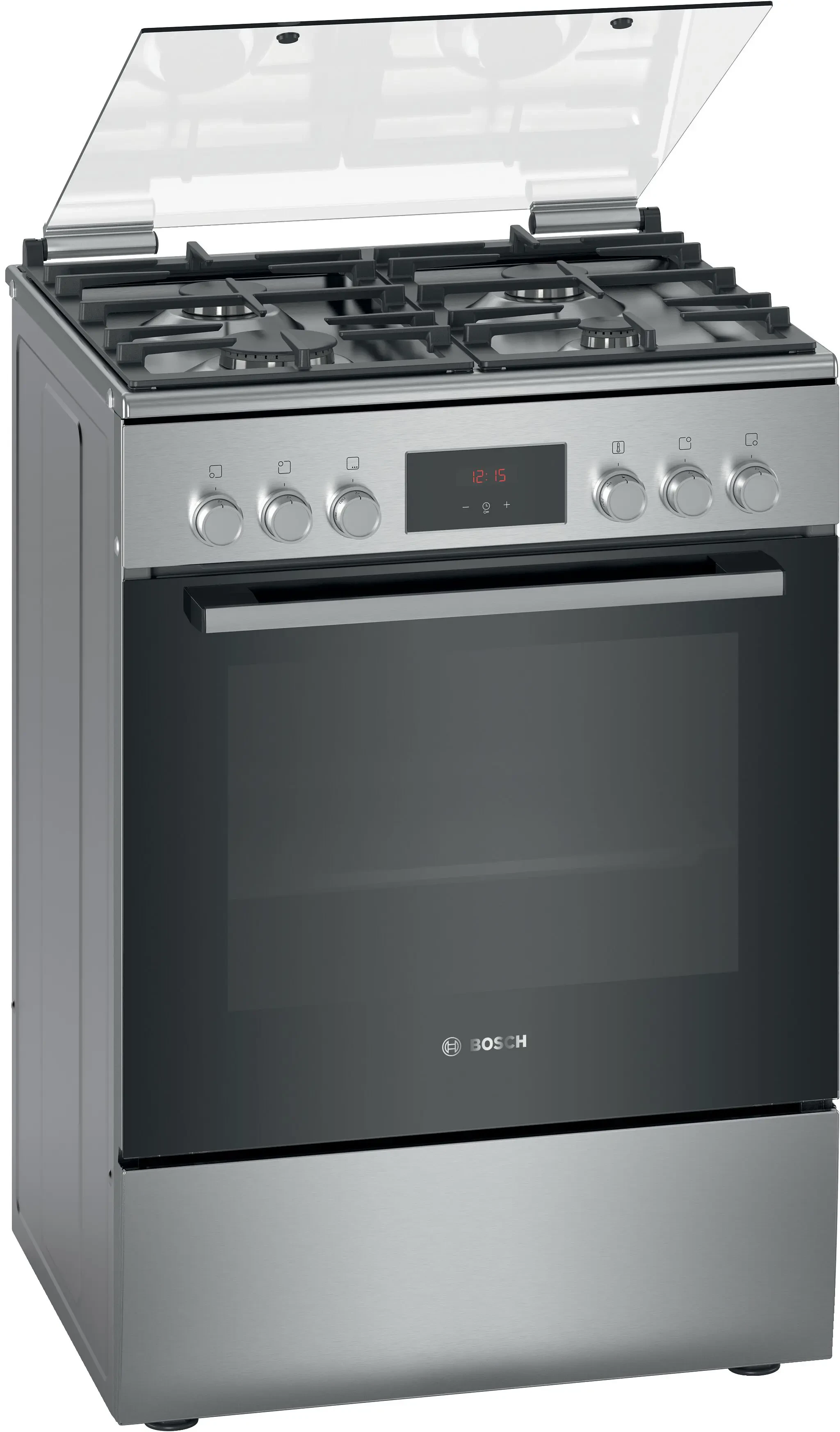 [HXQ38AE50M] BOSCH Cooker Freestanding Mix Electric/Gas Cast Iron Steel 60CM (HXQ38AE50M)