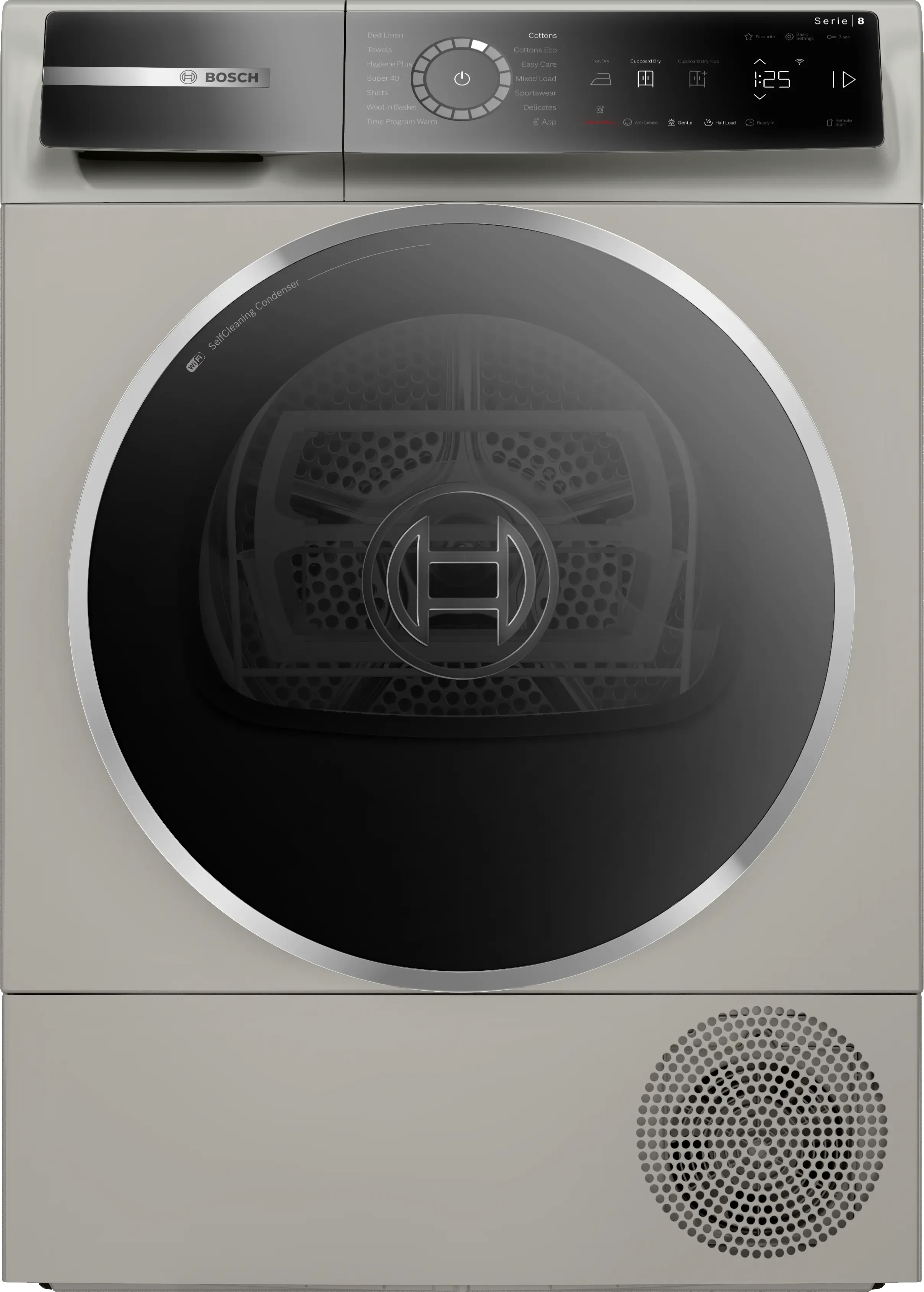 [WQB245BXGC] BOSCH Dryer Series 8 Freestanding Heat Pump EcoSilence Drive Touch Dail Silver Inox 9KG (WQB245BXGC)