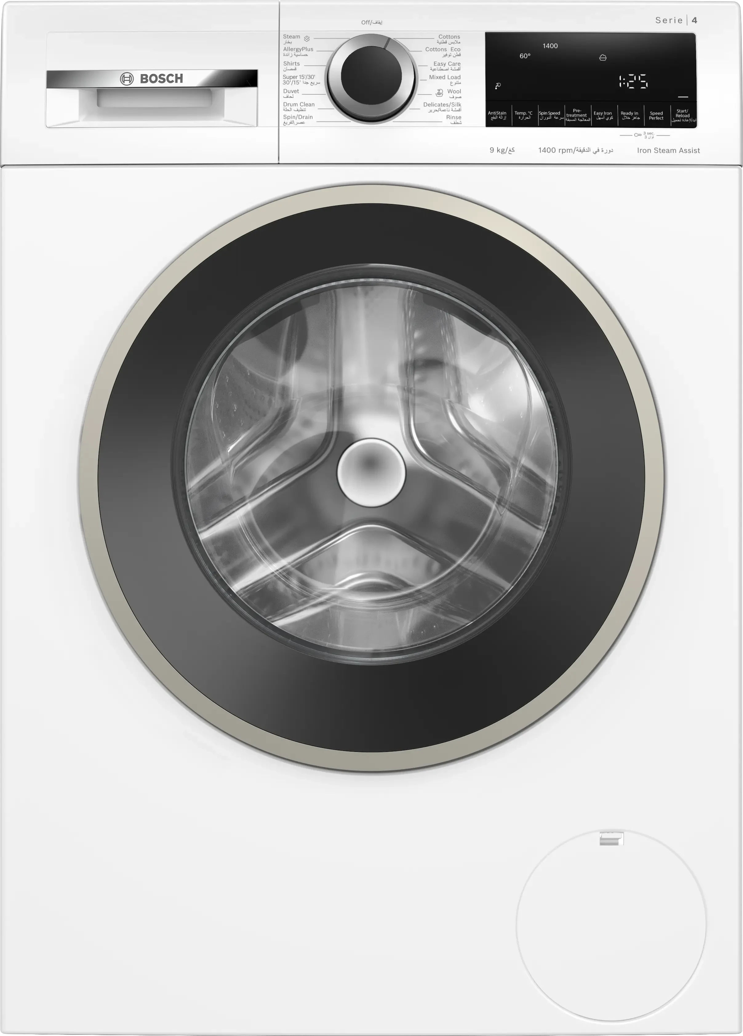 [WGA14400GC] BOSCH Washer Series 4 Front Load 1400RPM White 9KG (WGA14400GC)